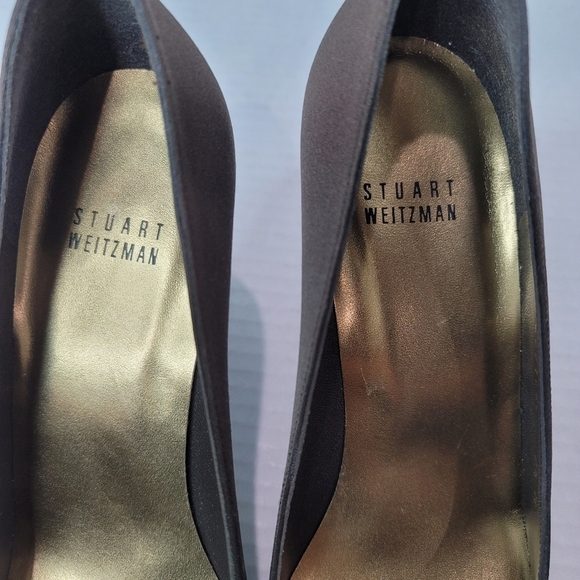 Stuart Weitzman Peep Toe Satin Heels Size 7.5 - Picture 5 of 12